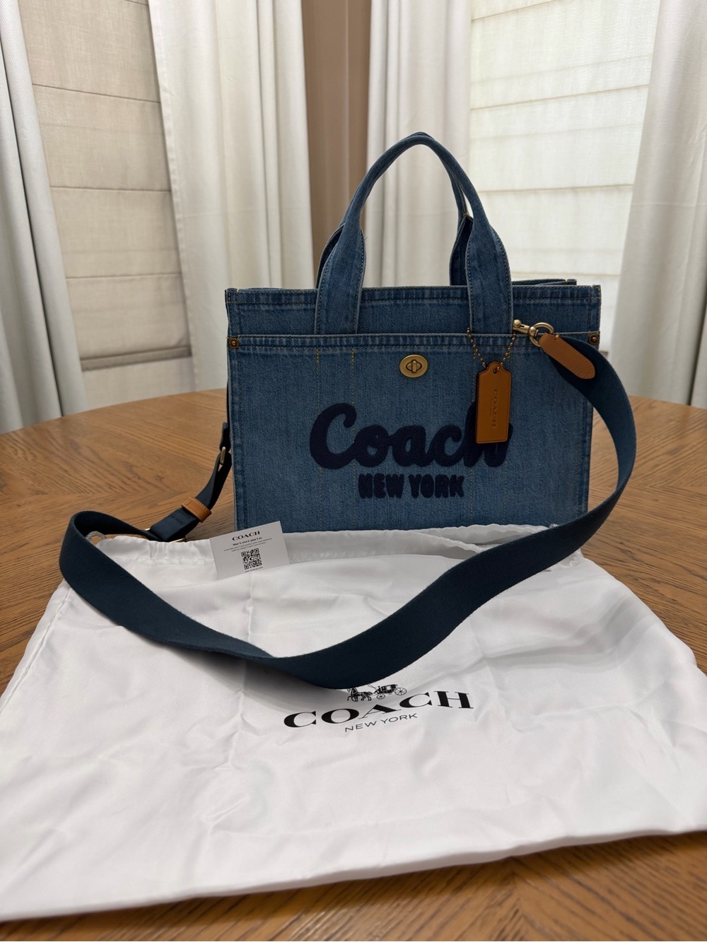 COACH Denim Cargo Tote & Dust Bag NWOT - Picture 2 of 15